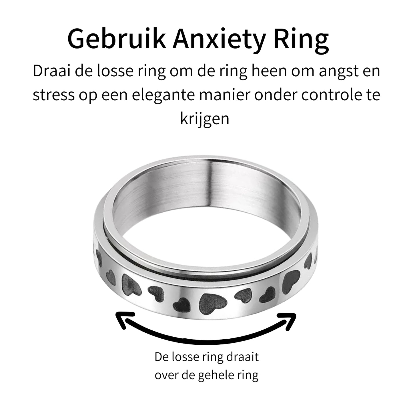 Anxiety Ring (Hartjes) Zilver Gebruik