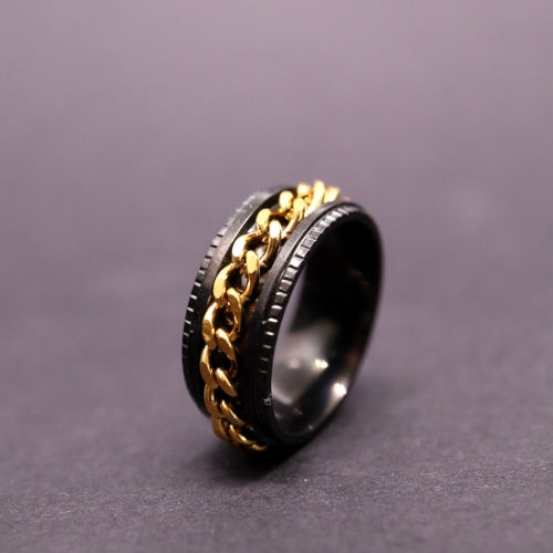 Anxiety Ring (ketting) Zwart-Goud Sfeerbeeld