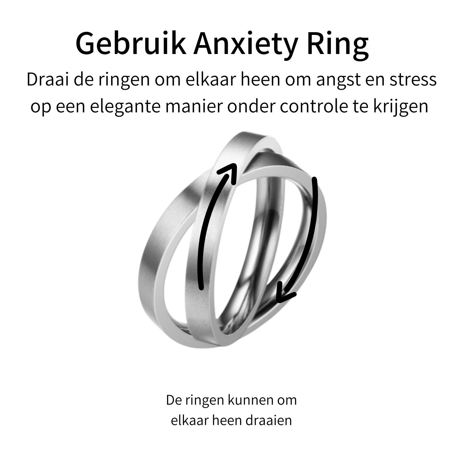 Anxiety Ring (twee ringen) Zilver-Zilver uitleg