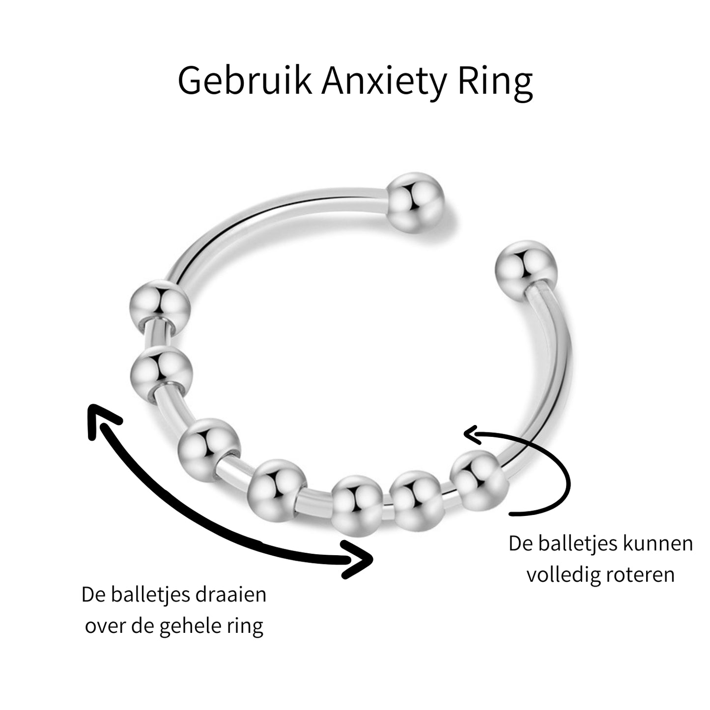 Anxiety Ring zilver kleurig (RVS) one size Gebruik