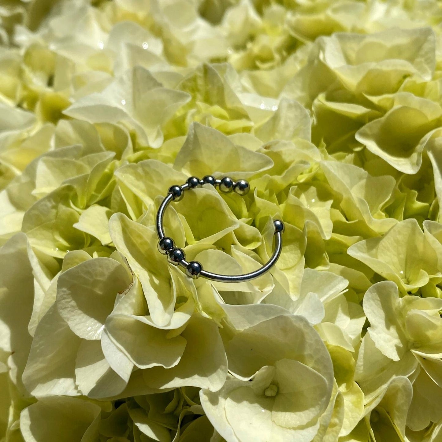 Anxiety Ring zilver kleurig (RVS) one size Sfeerbeeld Bloemen