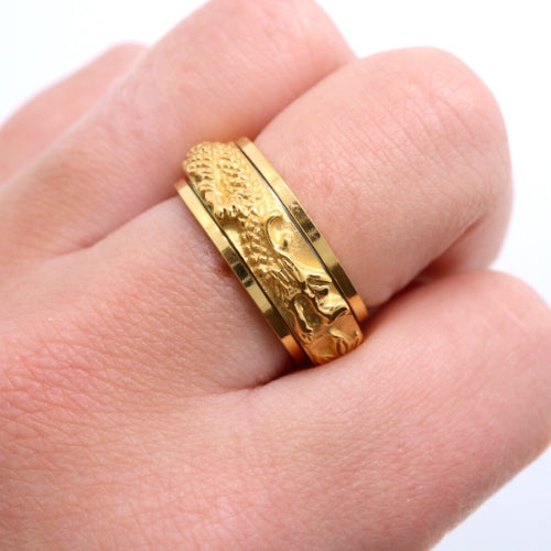 Anxiety ring (Draak) Goud om vinger 