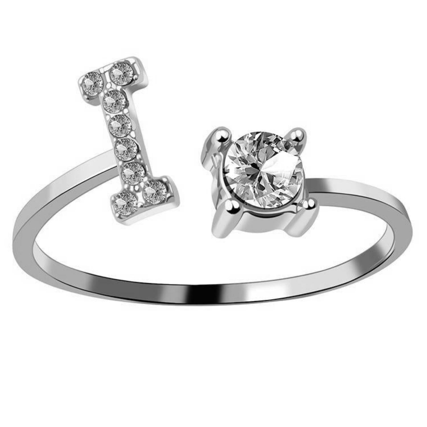 Ring met letter / initial ring zilver 925 - I