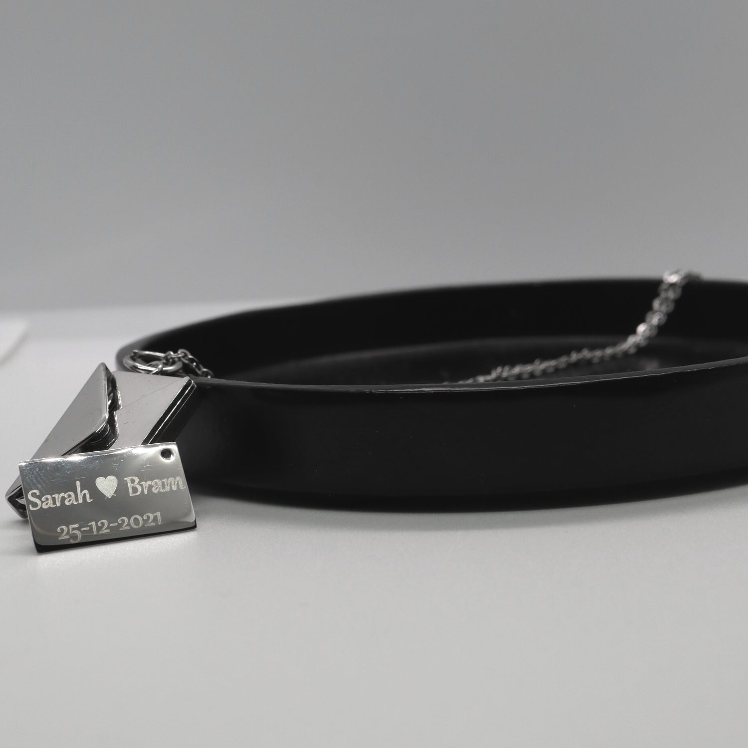 Unieke gepersonaliseerde ketting met envelop Zilver Sfeerbeeld